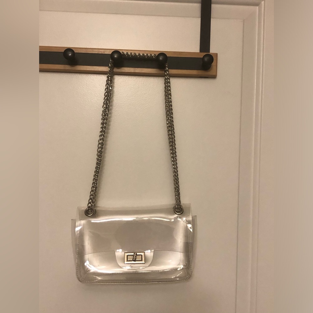 Clear PVC Chain Shoulder Bag - Transparent